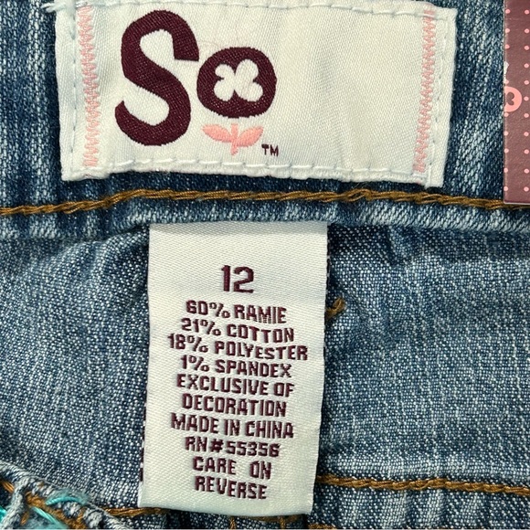 Girls Bermuda Denim Jean Shorts Size 12 Adjust Waist Belted Medium Wash Boho NWT - Picture 9 of 10